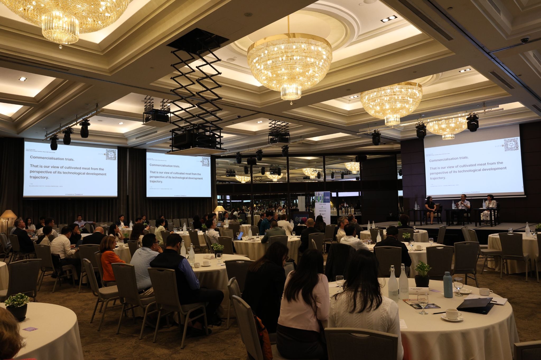 EventCAT’s real-time interpretation subtitles displayed on the event screen for all attendees at Future Fit Asia 2026